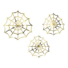Spiderweb Gold Metallic Decoration 3pcs