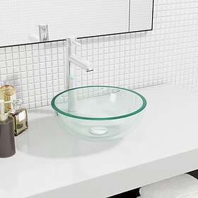 vidaXL Handfat härdat glas 30x12 cm transparent 345235