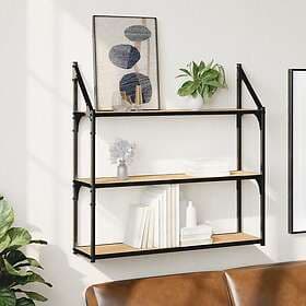vidaXL Vägghylla 3 hyllor sonoma-ek 80x21x78.5 cm konstruerat trä 835455