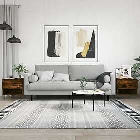 vidaXL Soffbord 2 st rökfärgad ek 50x46x50 cm konstruerat trä 830919