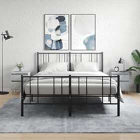 vidaXL Sängbord 2 st betonggrå 40x35x50 cm konstruerat trä 830677