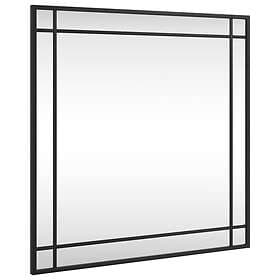 vidaXL Väggspegel svart 60x60 cm fyrkantig järn 358635