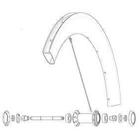 Mavic Kit 12 Front/rear Nds Com Pro Carbon Ust Spokes Durchsichtig 256 mm