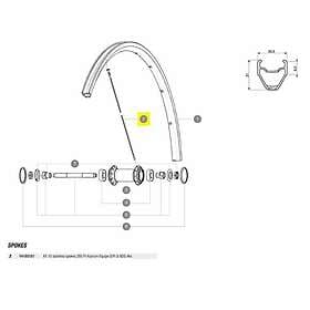Mavic Kit 10 Nds Aksium/rds Cosmic Pro Carbon Ust Spokes Silver 285 mm