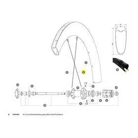 Mavic Kit 12 Rear Ds Com Pro Carbon Ust Spokes Silver 260 mm