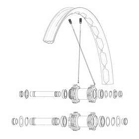 Mavic Kit 14 Front Edeemax S 27.5´´ Spokes Durchsichtig 287 mm