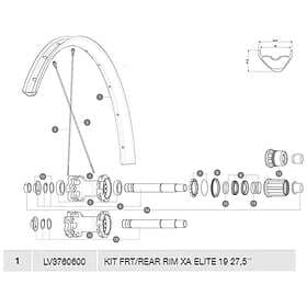 Mavic Xa Elite 19 Rim Kit Svart 29´´ 24H