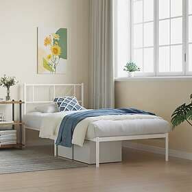 vidaXL Bed Frame med huvudgavel metall vit 100x190 cm 372222