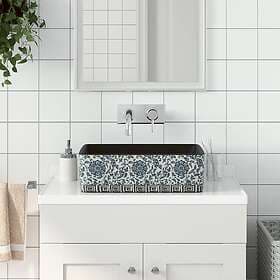 vidaXL Handfat svart och blå rektangulär 46x35.5x13 cm keramik 155071