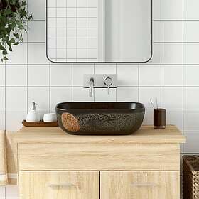 vidaXL Handfat svart rektangulär 48x37.5x13.5 cm keramik 155094