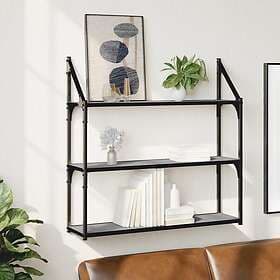 vidaXL Wall Shelf 3 Shelves Grey Sonoma 80x21x78.5 cm Engineered Wood 835457