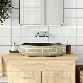 vidaXL Handfat flerfärgad oval 59x40x15 cm keramik 155090