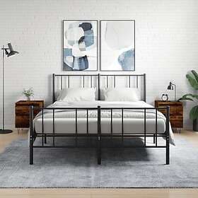 vidaXL Sängbord 2 st rökfärgad ek 40x35x50 cm konstruerat trä 830679