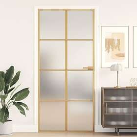 vidaXL Internal Door guld 93x201.5 cm härdat glass och aluminium slim 155146