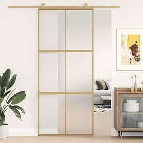 vidaXL Sliding Door guld 90x205 cm frostat ESG-glass och aluminium 155158
