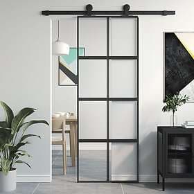vidaXL Sliding Door 76x205 cm Tempered Glass and Aluminum
