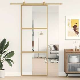 vidaXL Sliding Door guld 76x205 cm klart ESG-glass och aluminium 155148