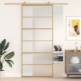 vidaXL Sliding Door guld 90x205 cm frostat ESG-glass och aluminium 155164