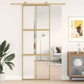 vidaXL Sliding Door guld 76x205 cm klart ESG-glass och aluminium 155154