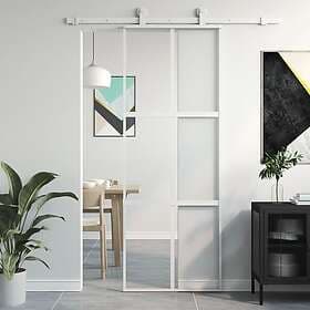 vidaXL Sliding Door vit 76x205 cm härdat glass och aluminium 155216