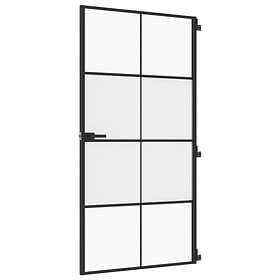 vidaXL Internal Door svart 102.5x201.5 cm härdat glass och aluminium slim 155130