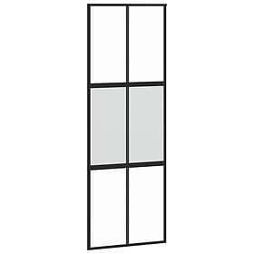 vidaXL Sliding Door svart 76x205 cm härdat glass och aluminium 155210
