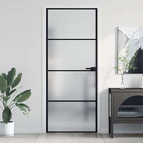 vidaXL Internal Door svart 83x201.5 cm härdat glass och aluminium slim 155119