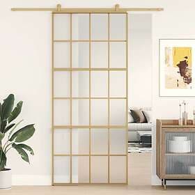 vidaXL Sliding Door guld 90x205 cm frostat ESG-glass och aluminium 155176