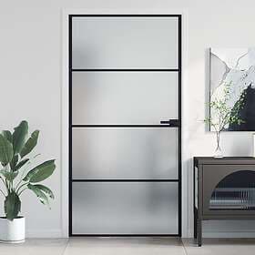 vidaXL Internal Door svart 102.5x201.5 cm härdat glass och aluminium slim 155123