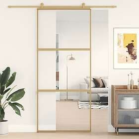 vidaXL Sliding Door guld 90x205 cm klart ESG-glass och aluminium 155149