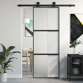 vidaXL Sliding Door 76x205 cm Tempered Glass and Aluminum