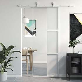 vidaXL Sliding Door 76x205 cm Tempered Glass and Aluminum