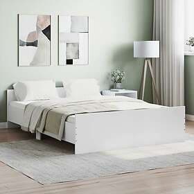 vidaXL Bed Frame med huvudgavel och fotgavel vit 135x190 cm 3203789
