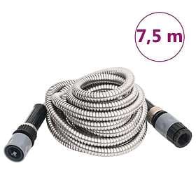 vidaXL Slang med sprutmunstycke silver 0.6"" 7.5 m rostfritt stål 154510