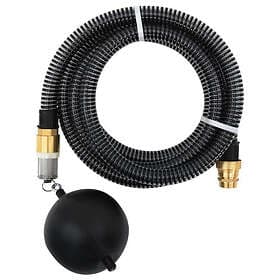 vidaXL Garden Hose with Fittings Brass Black 1.1" 20 m PVC