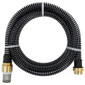 vidaXL Garden Hose with Fittings Brass Black 1.1" 20 m PVC