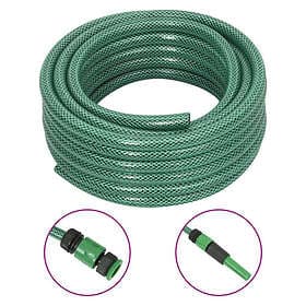 vidaXL Trädgårdsslang med kopplingar grön 0.6" 20 m PVC