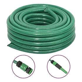 vidaXL Trädgårdsslang med kopplingar grön 0.9"" 10 m PVC 154378