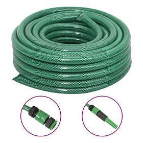 vidaXL Trädgårdsslang med kopplingar grön 0.9" 30 m PVC 154382
