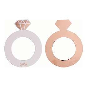 Ginger Ray Glasmarkörer Diamantringar Roséguld 10-pack