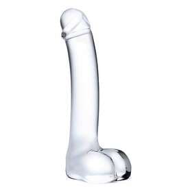 Gläs Realistic Curved Dildo Glas