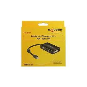 DeLock Adapter mini Displayport 1.1 male > VGA HDMI DVI female Passive videokonv