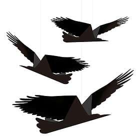 Paper Ravens for Decoration 3pcs