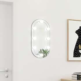 vidaXL Mirror med LED-lampor 60x30 cm glas oval 3102974