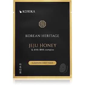 Heritage KORIKA Korean Jeju Honey & AHA-BHA Complex Cleansing Sheet Mask Rengöra