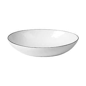 Broste Copenhagen Salt Bowl 230x195x50mm White-black rim