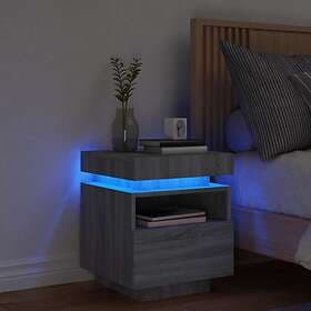 vidaXL Nightstand Grey Sonoma 40x39x48.5cm LED 836794