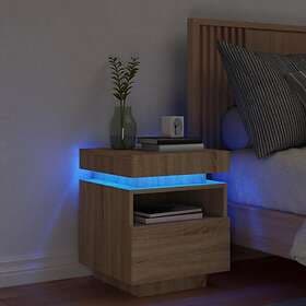 vidaXL Nightstand Sonoma Oak with LED Lighting 40x39x48.5cm 836788