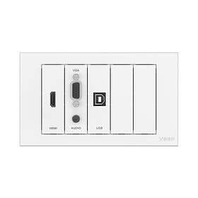 Vision TechConnect TC3 Wall-Mount Faceplate Package modulärkontaktplatta med ins