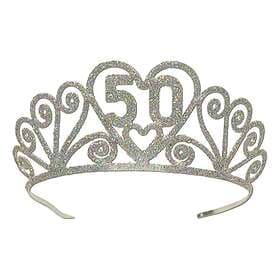 Glittertiara med Siffror 50